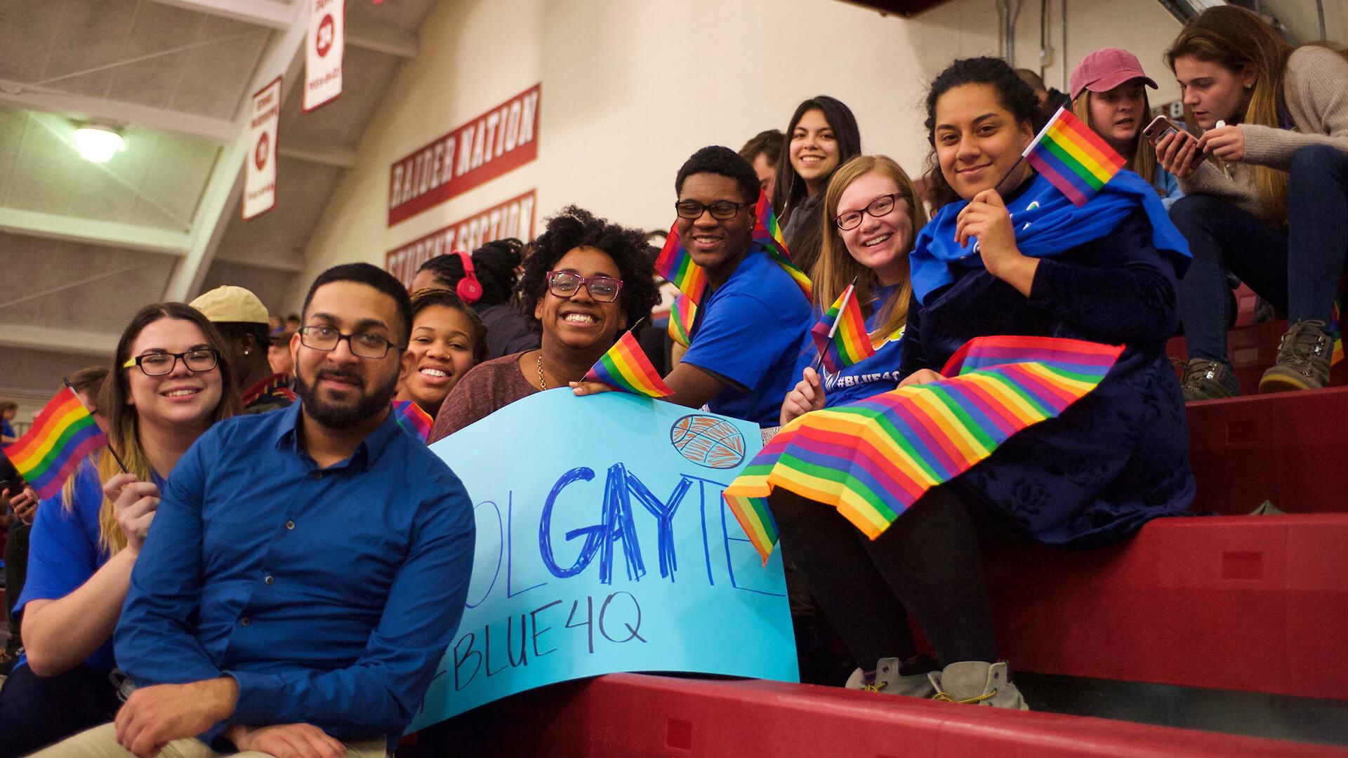 Colgate takes on Boston University in men's basketball during the LGBTQ Awareness Game