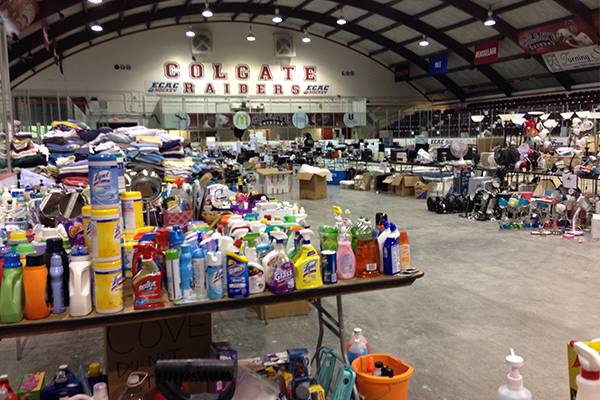 Starr Rink filled with donated supplies during Salvage.