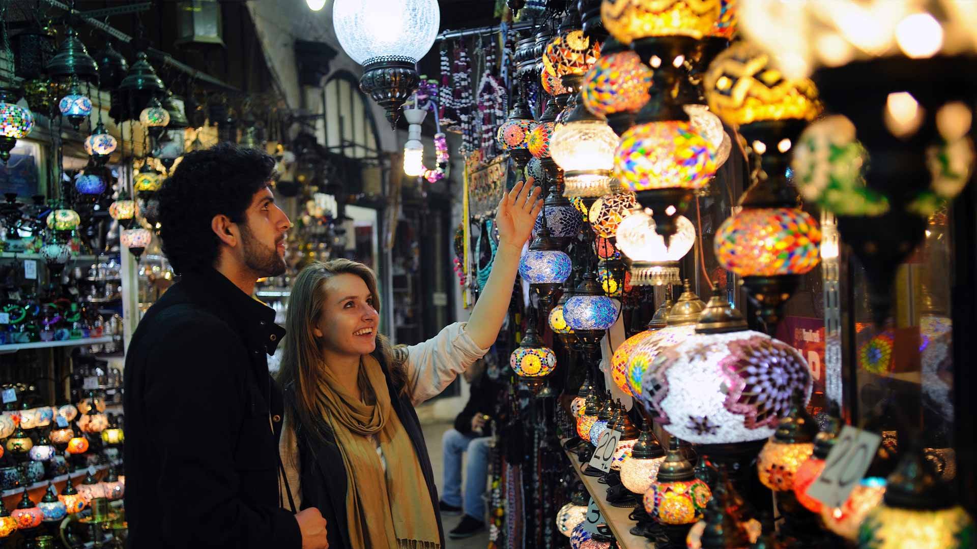Students at the Grand Bazar.
