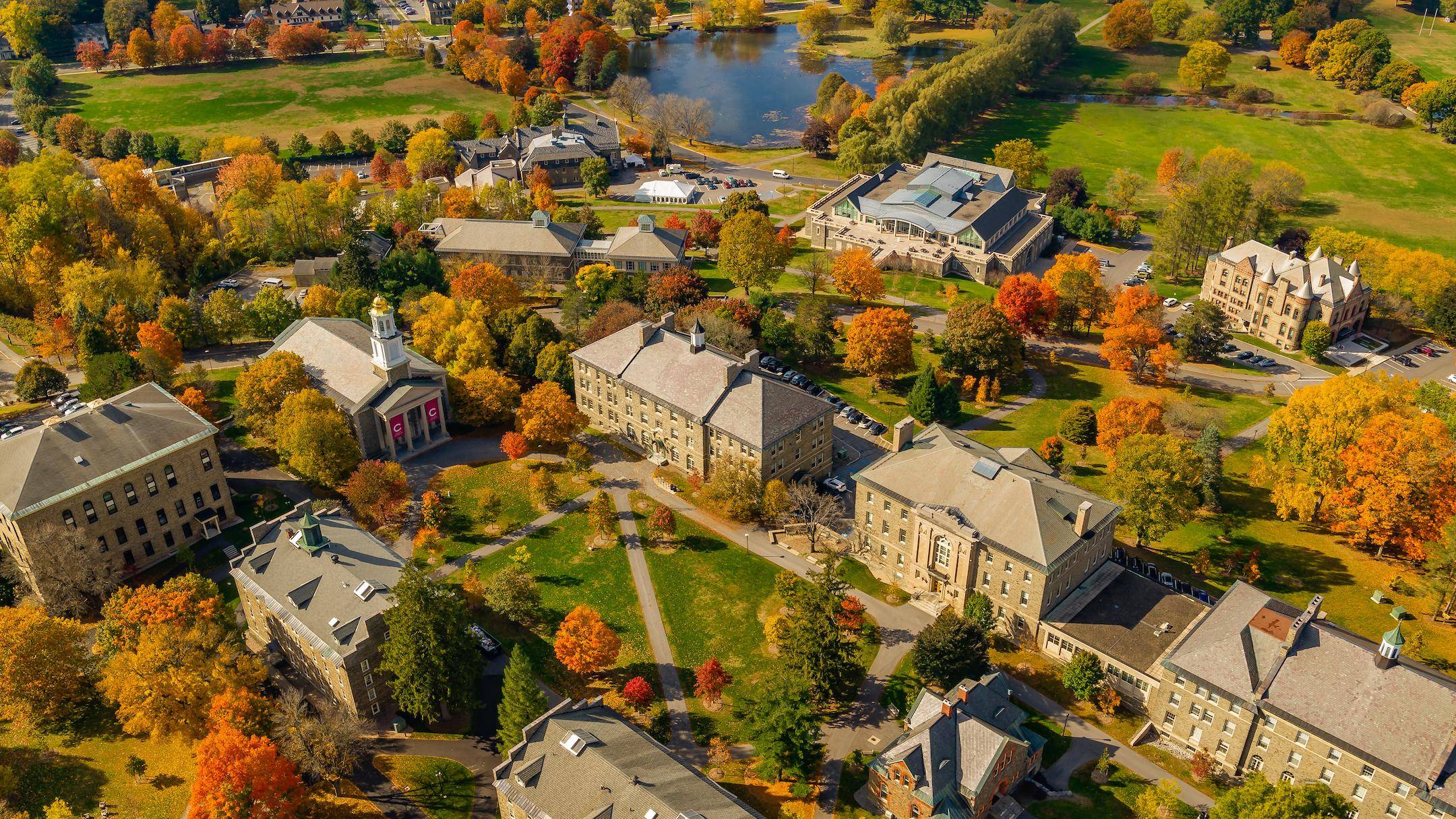 Aerial view of the academic quad