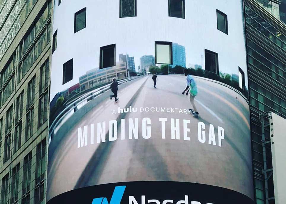 Minding the Gap billboard in Times Square
