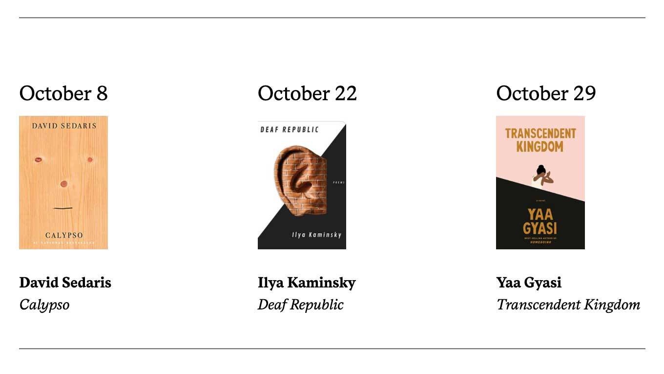 Living Writers October Book Covers