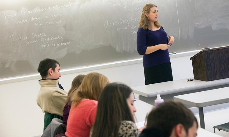Assistant Professor of Political Science Danielle Lupton gives a lecture in a recent class.