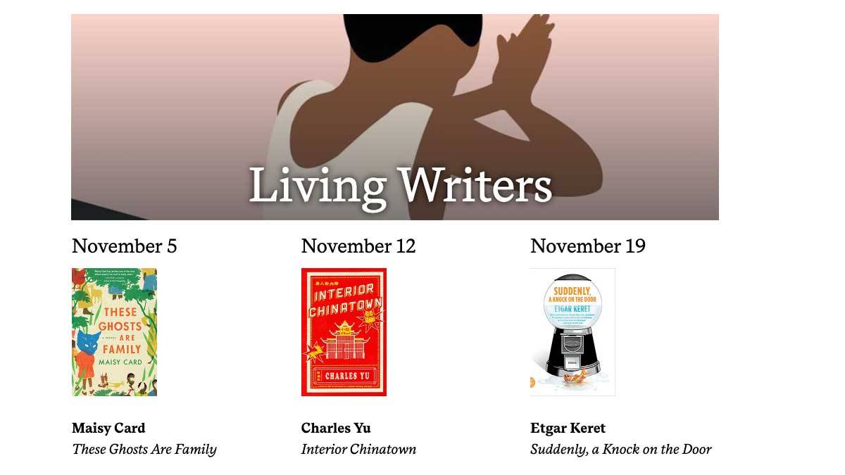 Living Writers November book covers