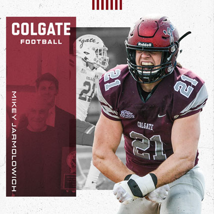 Graphic of Colgate football player to show image style