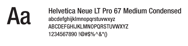 Helvetica Neue Condensed Medium Sample Set