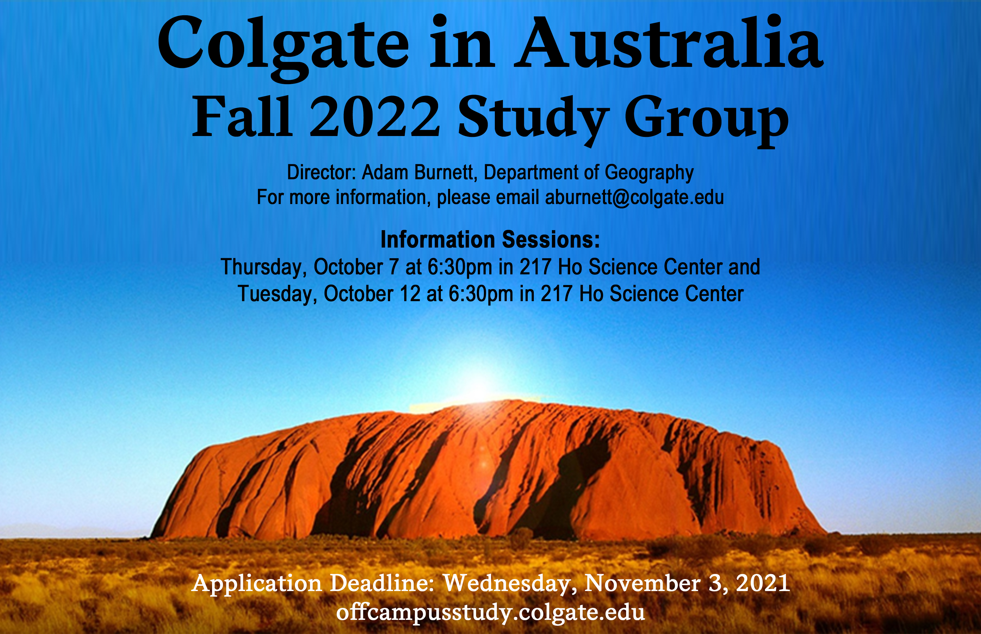 Fall 2022 Australia study group poster