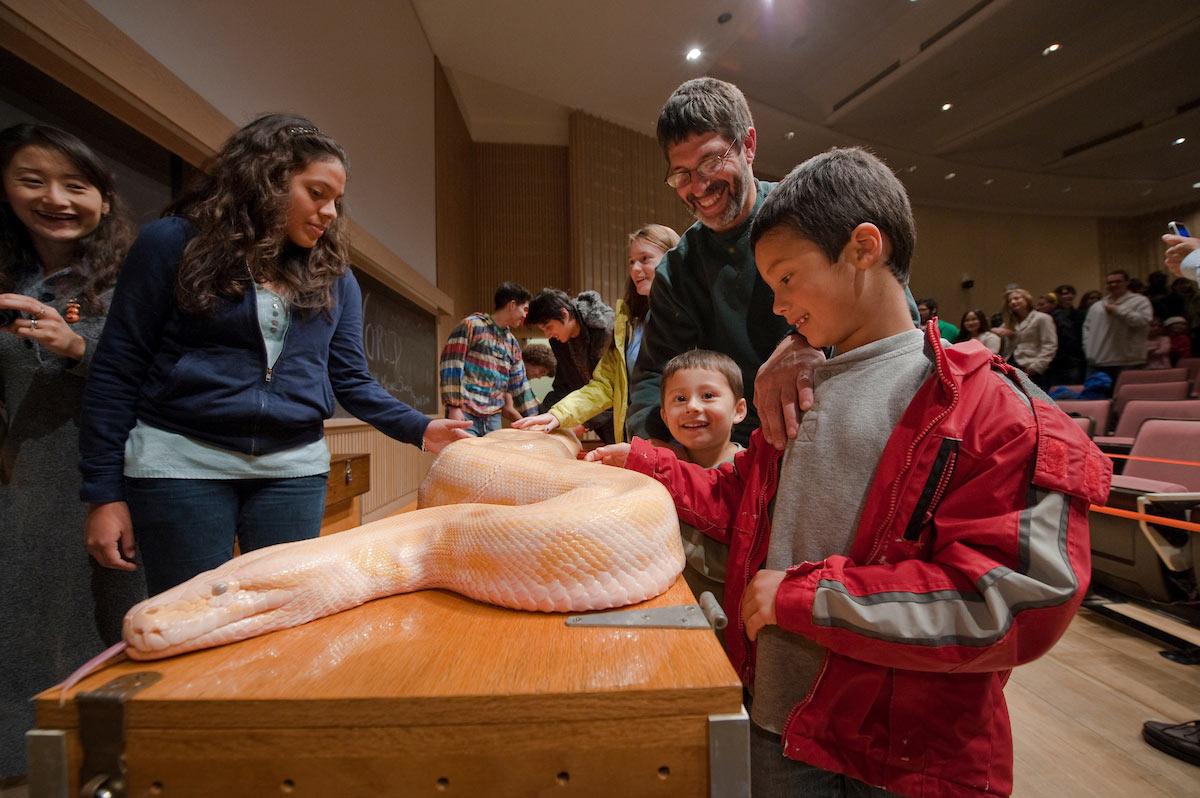 Michael Shwedick presents his Reptile World program, an interactive lecture / presentation that introduced Colgate students and member of the Hamilton community to many fascinating and unusual reptiles from his collection. 