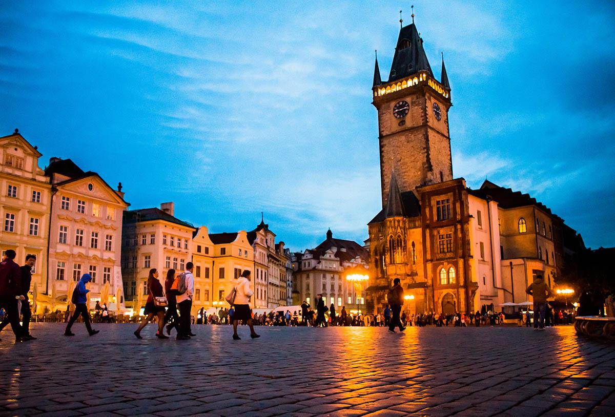 University chorus and chamber singers explore Prague as part of a European tour.