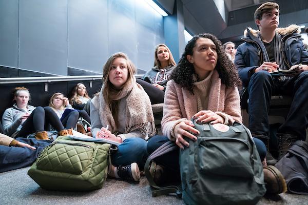 Colgate students pack an auditorium for a guest lecture by Loretta J. Ross on "Reproductive Justice as Human Rights.