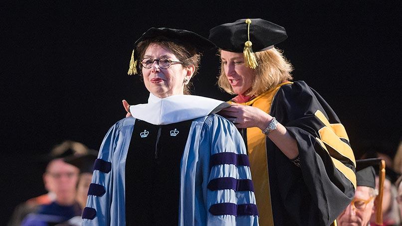 Jane Pinchin receives an honorary degree at Colgate Commencement