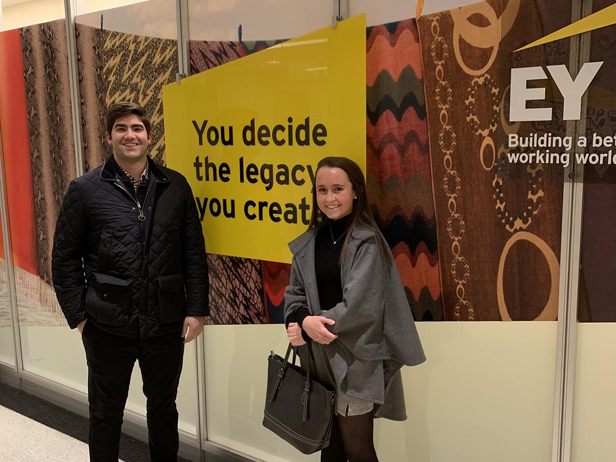 Campbell Matheis '21 with Matthew Reyes-Guerra-Dunn '15 at EY