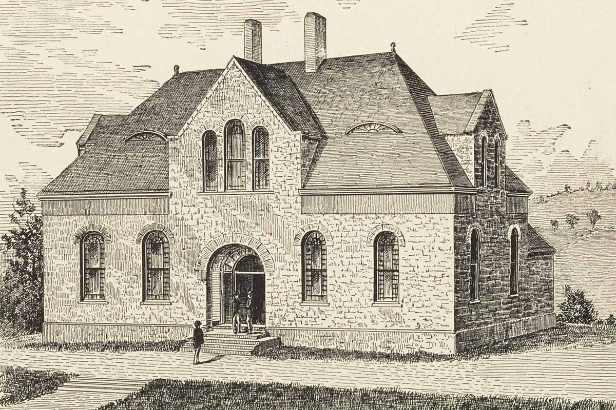The Chemistry Laboratory, now Hascall Hall, in 1886.