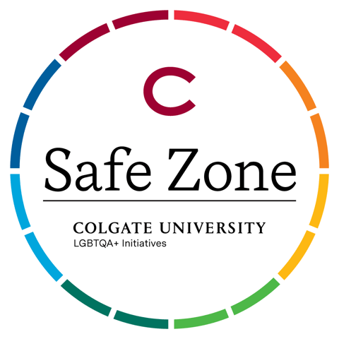 Safe Zone logo with Colgate C and rainbow of colors in a circle