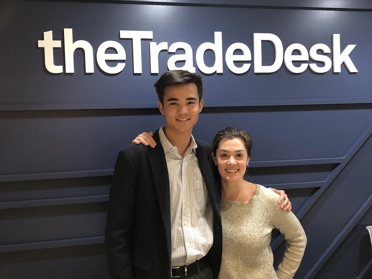 Sam McCabe'22 and Lexi Ross '10 at The Desk Trade
