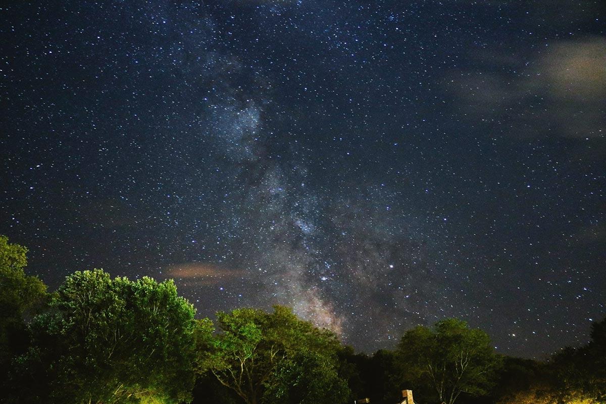 Galactic core of the Milky Way in the night sky