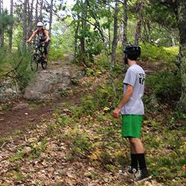 Colgate students mountain biking