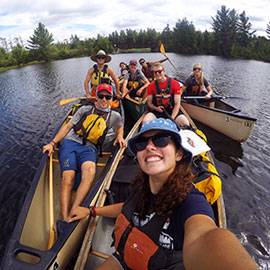 Colgate students canoeing