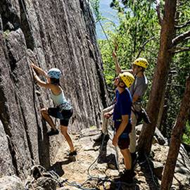 Colgate students rock climbing