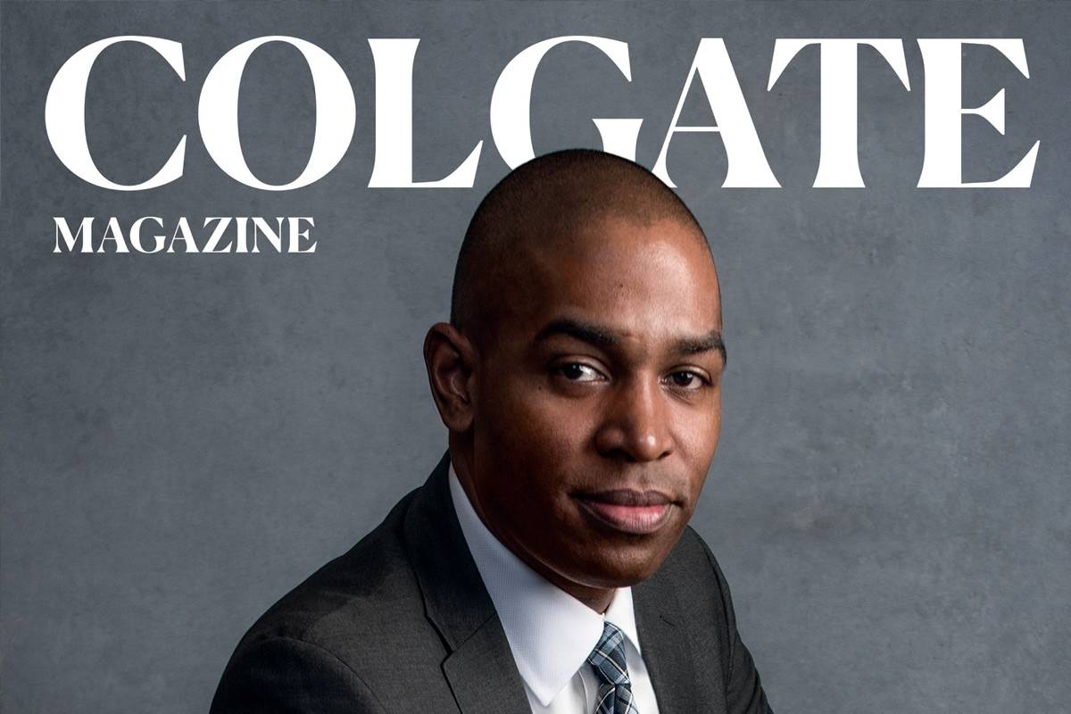 Rep. Antonio Delgado on the cover of the Colgate Magazine