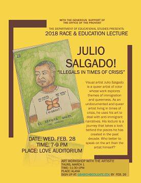 Image of the poster for the 2018 race and education lecture featuring Julio Salgado