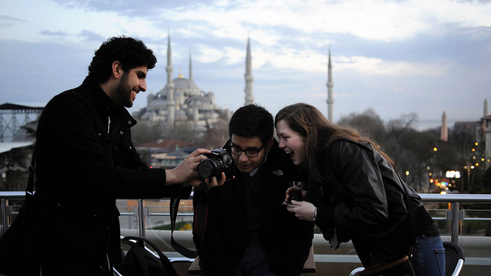 Students on an interfaith trip.