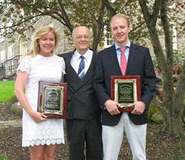 Leigh V. Herzog, Professor Robert Kraynak, and Taylor Hollen