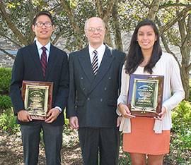 Alan He, Professor Robert Kraynak, and Alexandra Nieto