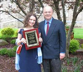 Olivia Offner pictured with Professor Robert Kraynak