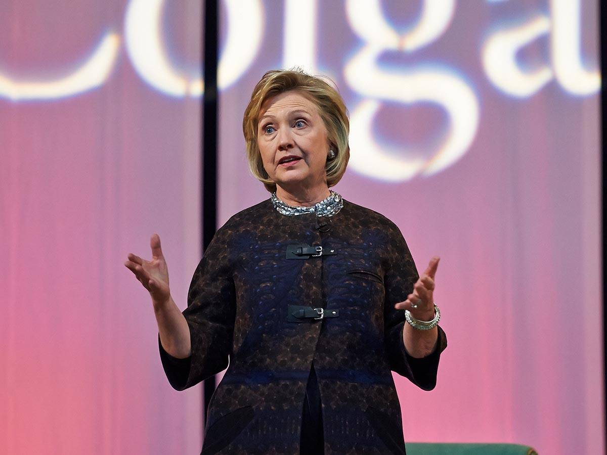 Hillary Clinton speaks in Sanford Field House