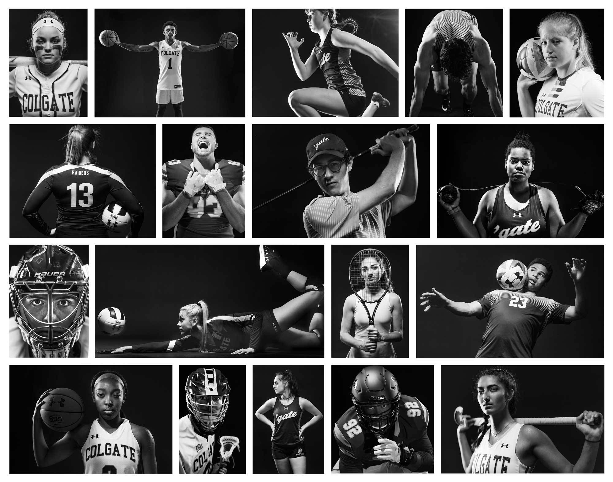 collage of student-athlete portraits