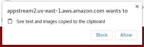 Screenshot of the prompt requesting to use the clipboard