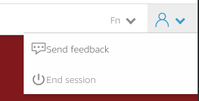 Screenshot of the End session option in Appstream