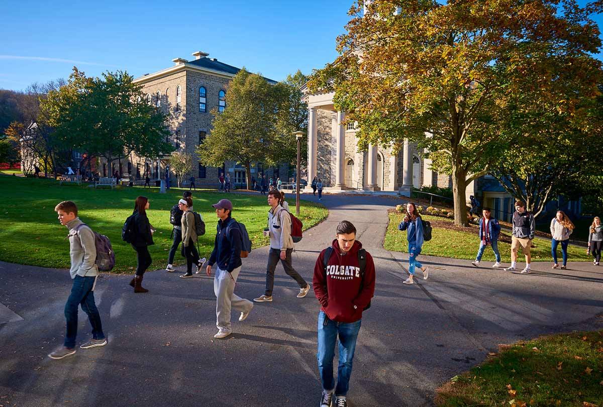 Students walking through the academic quad.