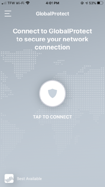 Screenshot of disconnected icon