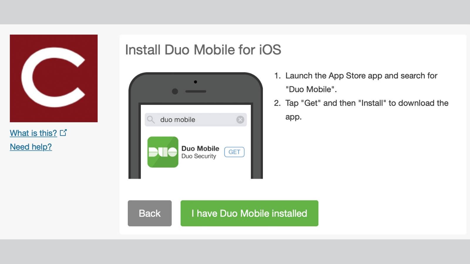 Install Duo Mobile for iOS