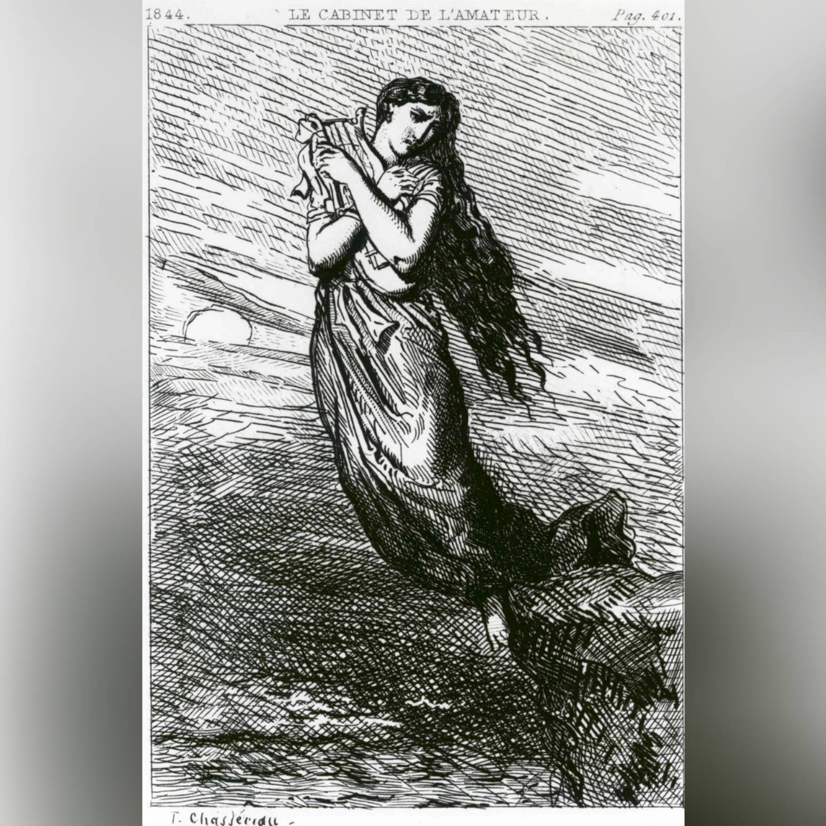Sapho (Sappho), (1844) by Théodore Chassériau, etching and roulette. Purchase of the Friends of the Visual Arts, 1988.2