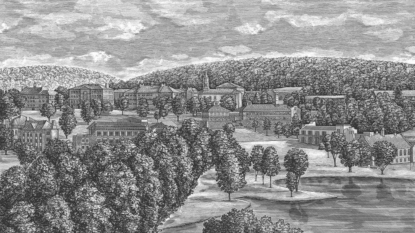 Colgate Campus Etching