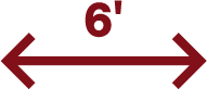 Icon demonstrating six feet of separation