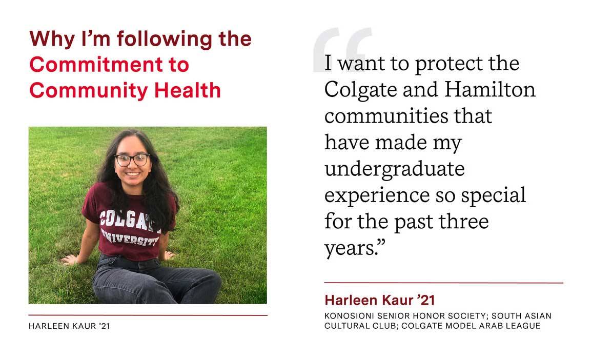 Colgate student sits outside