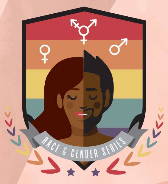Icon depicting a range of races and genders that reads Race & Gender Series