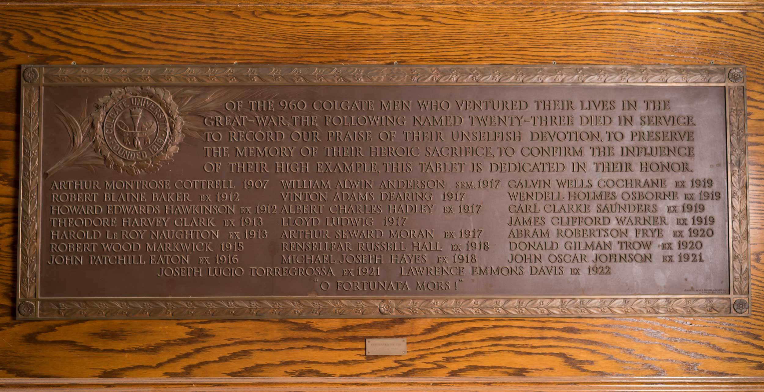 War Memorial Plaque