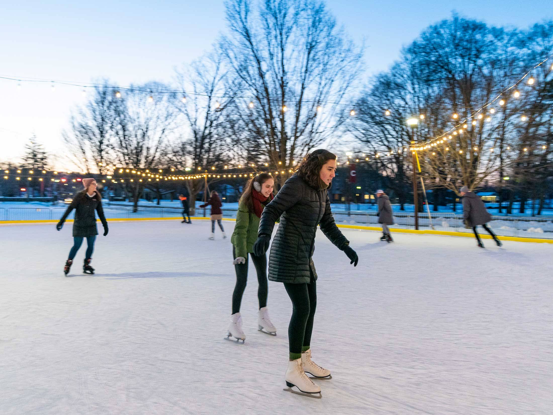 Students skate on Whitnall Field rink