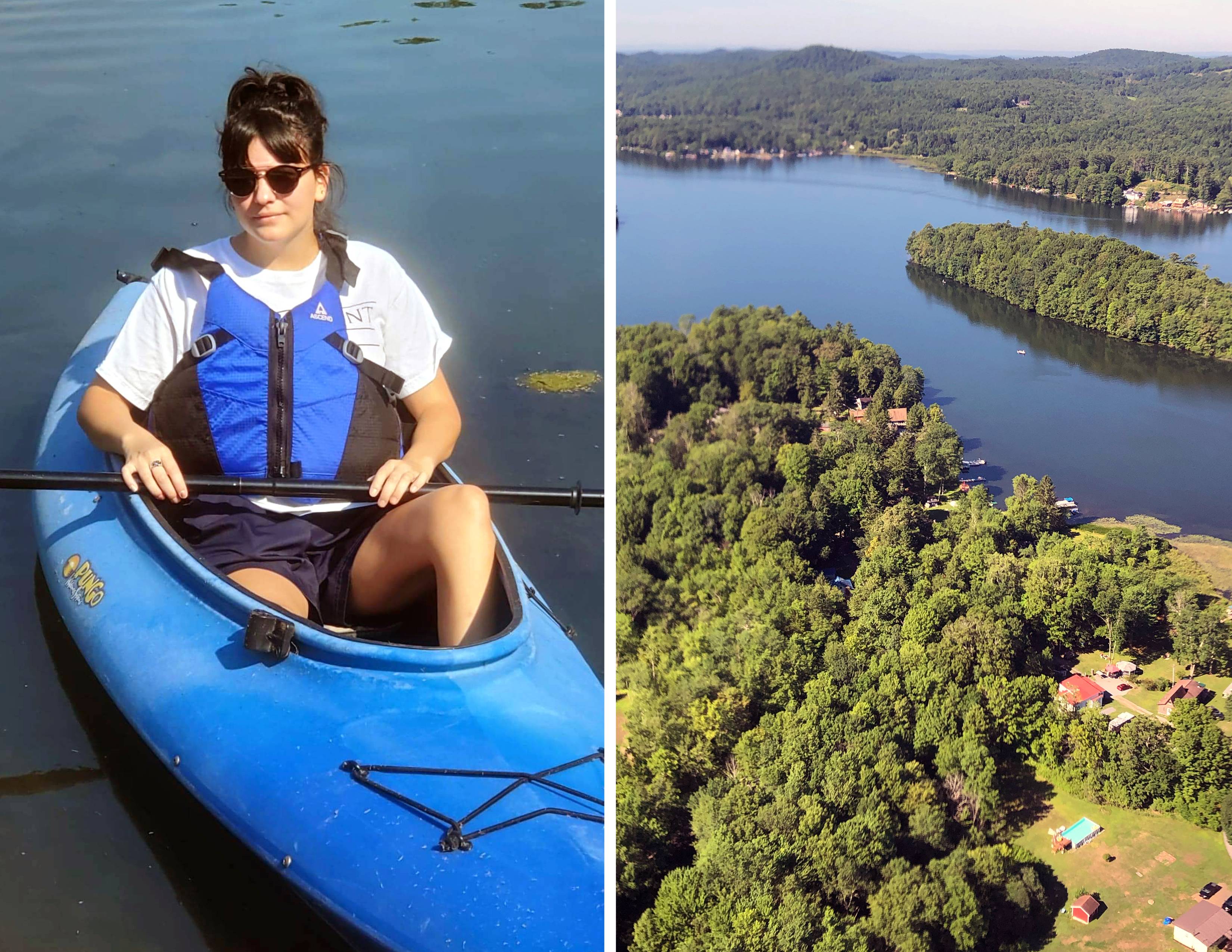 Student in a kayak