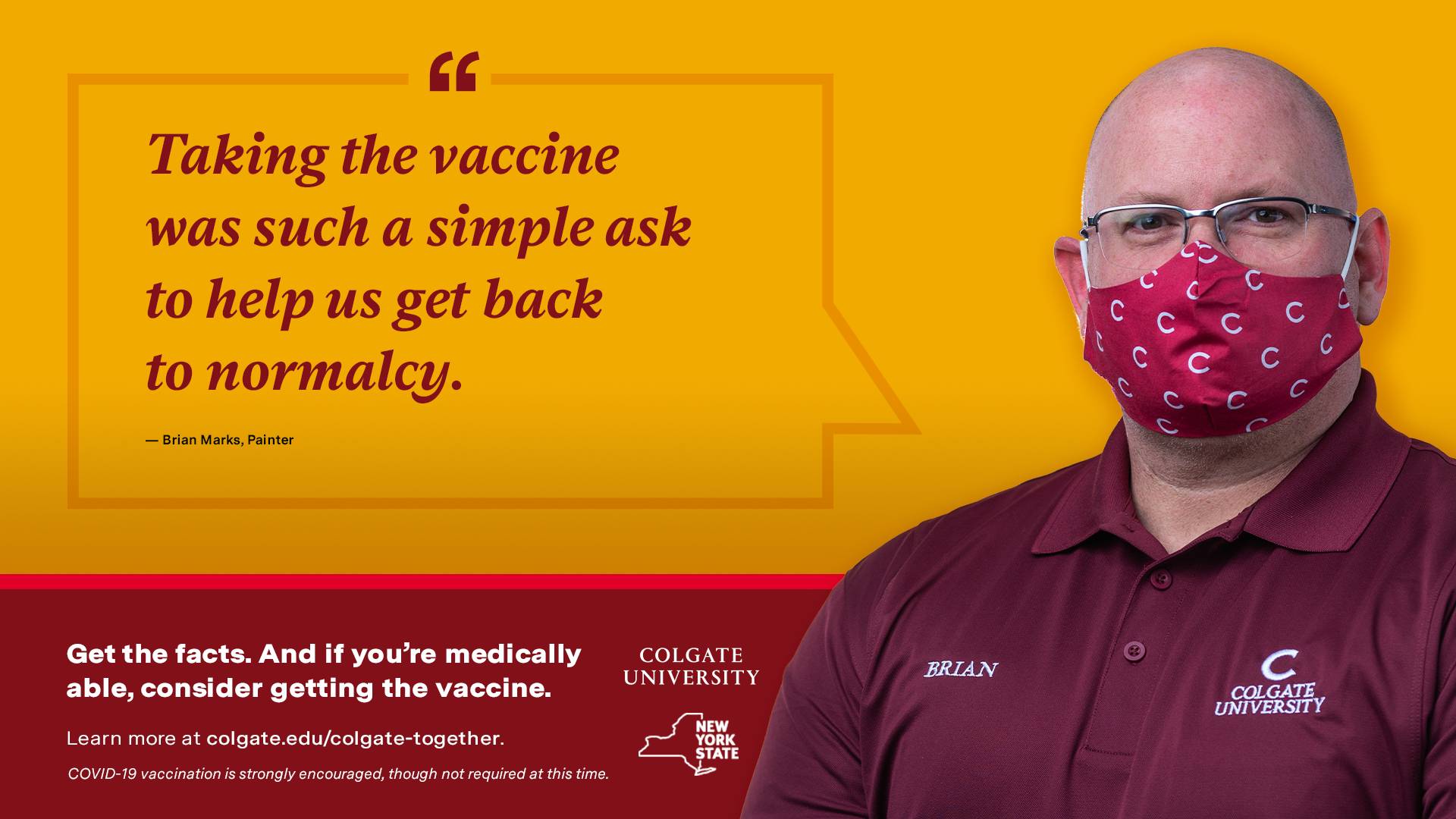 Brian Marks states his reasons for receiving the vaccine