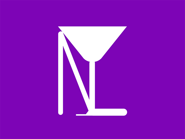 Logo with NL and martini glass