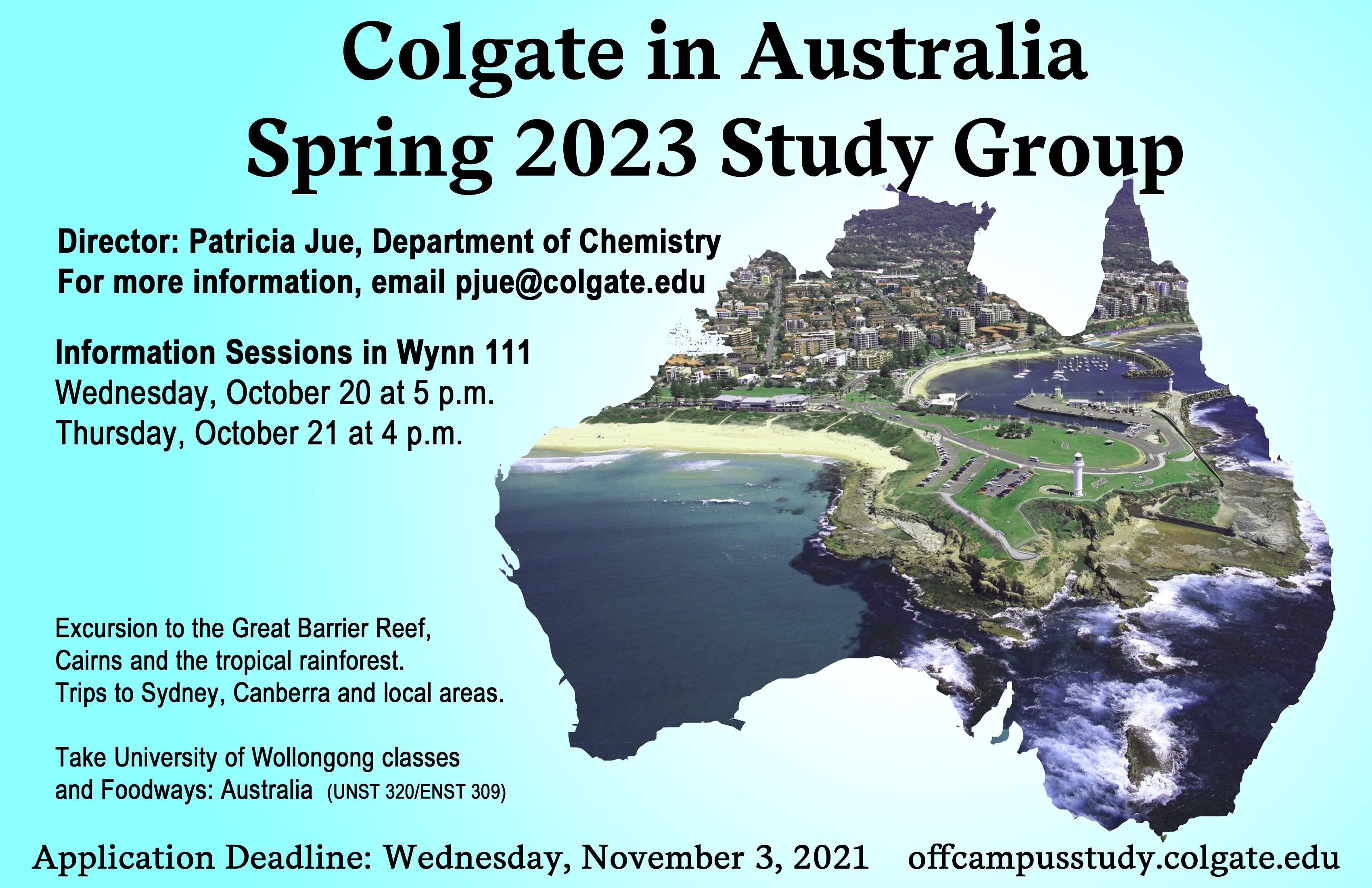 Spring 2023 Australia Study Group Poster