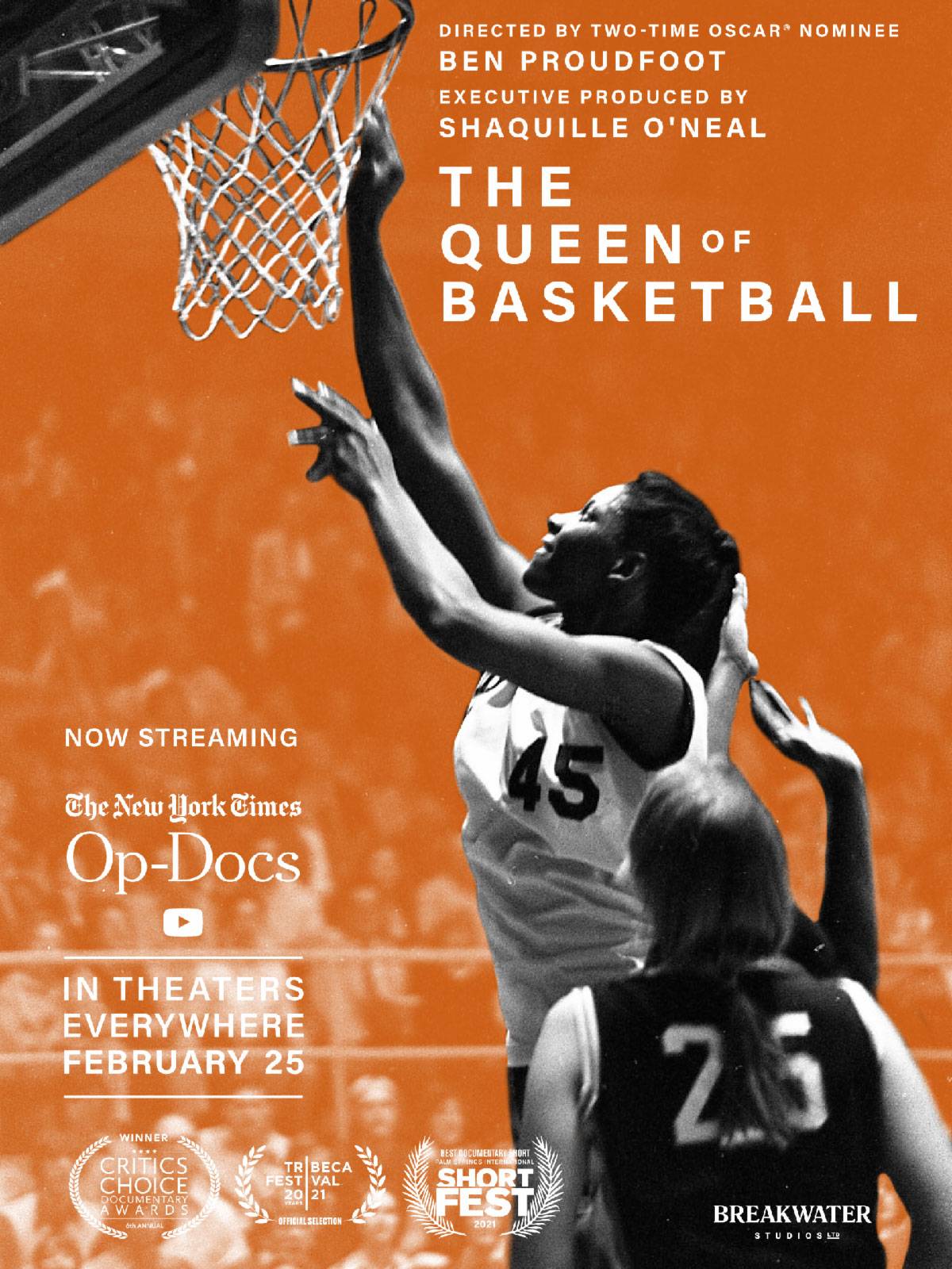 Queen of Basketball poster featuring Lusia “Lucy” Harris making a layup