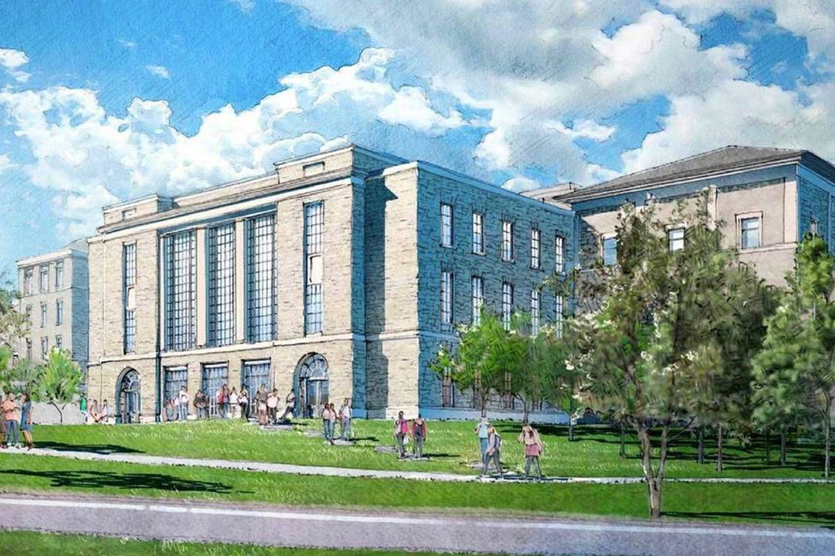 An artist’s depiction of an expanded Olin Hall