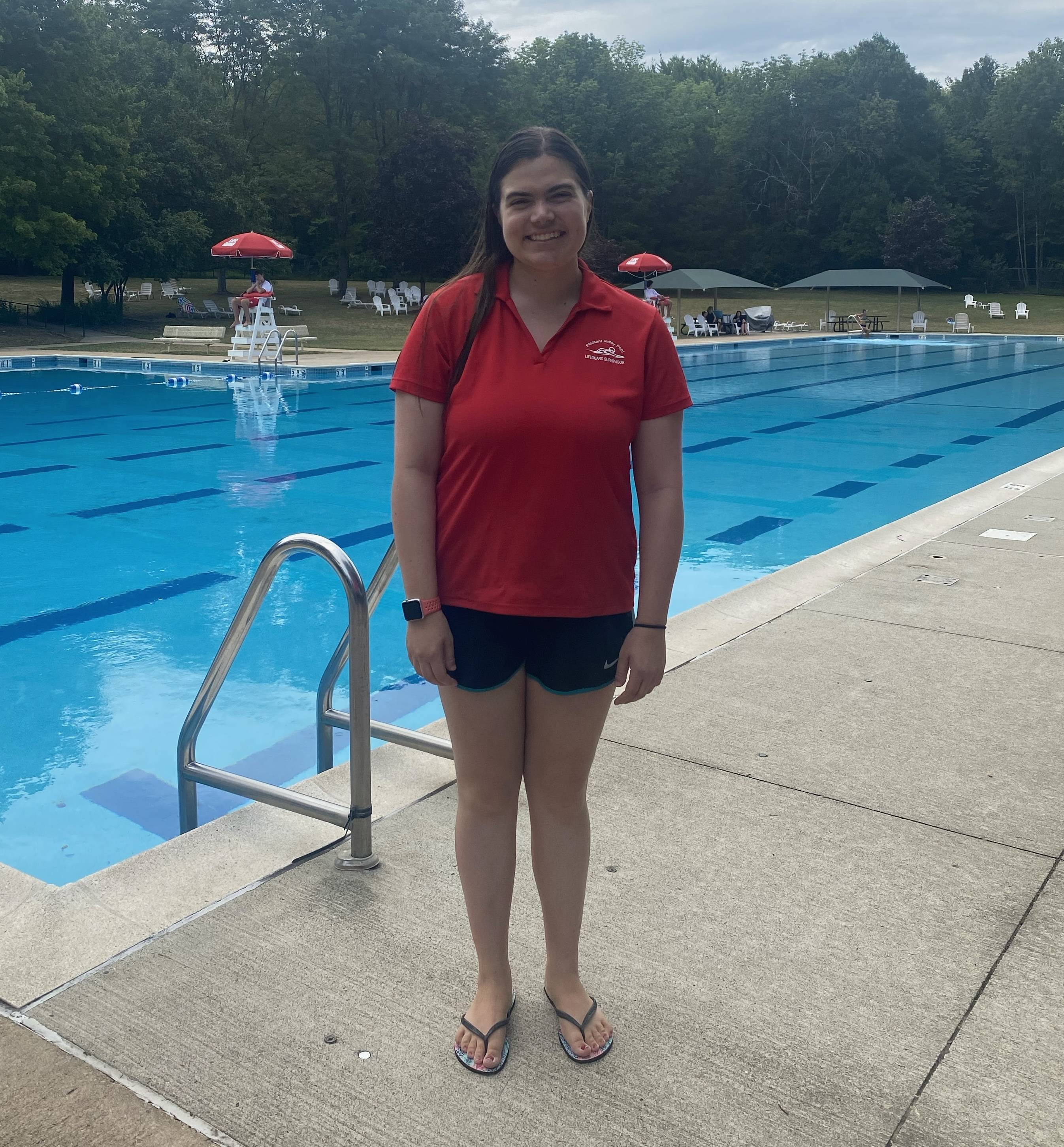 Katie on duty at Pleasant Valley pool